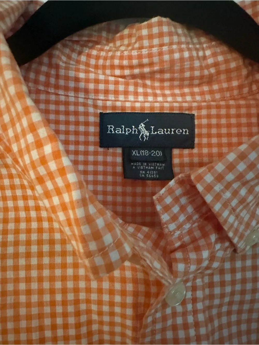 Ralph Lauren Peach Gingham Button-Down Shirt